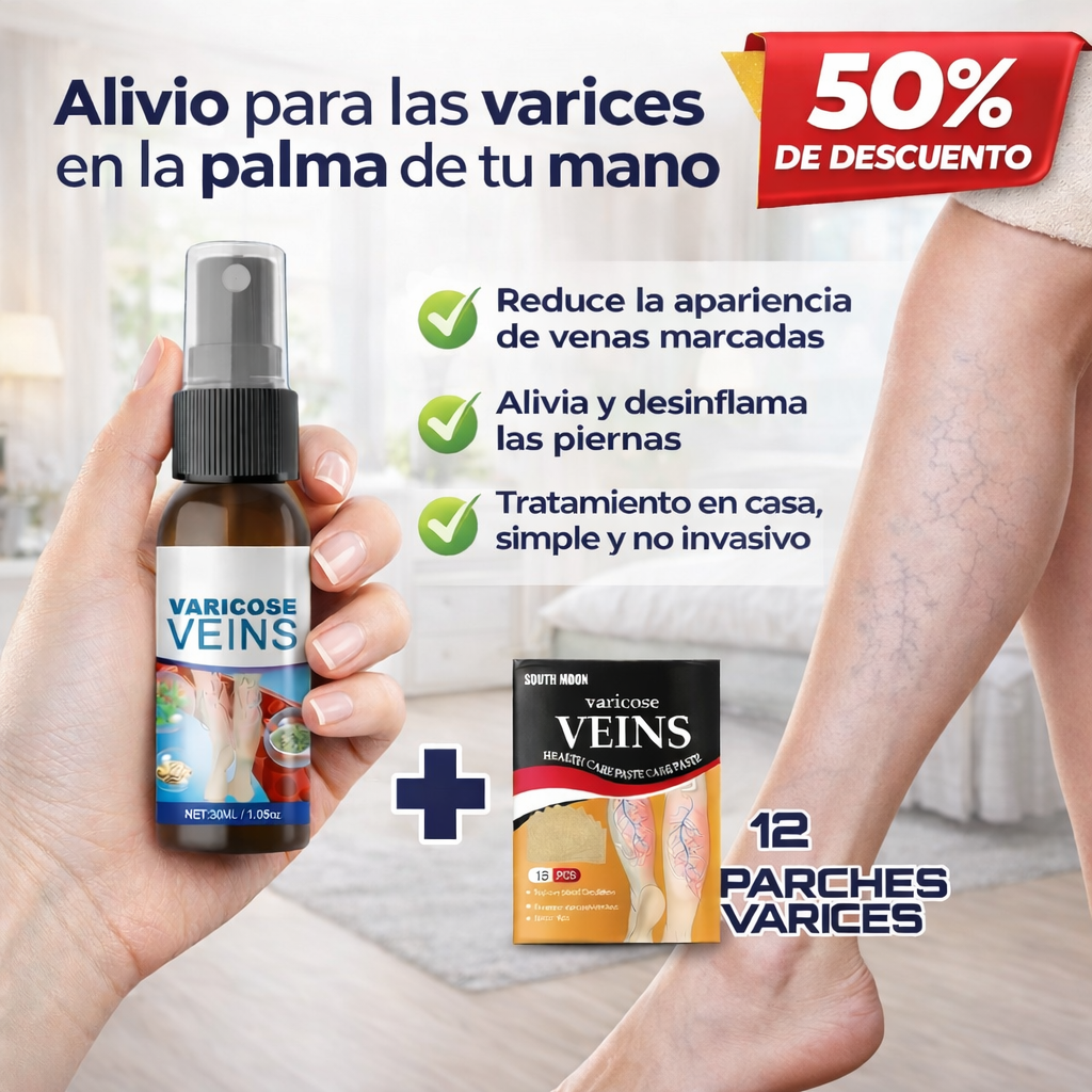 DuoLeg Therapy – Spray + 12 Parches Antivarices (GRATIS)